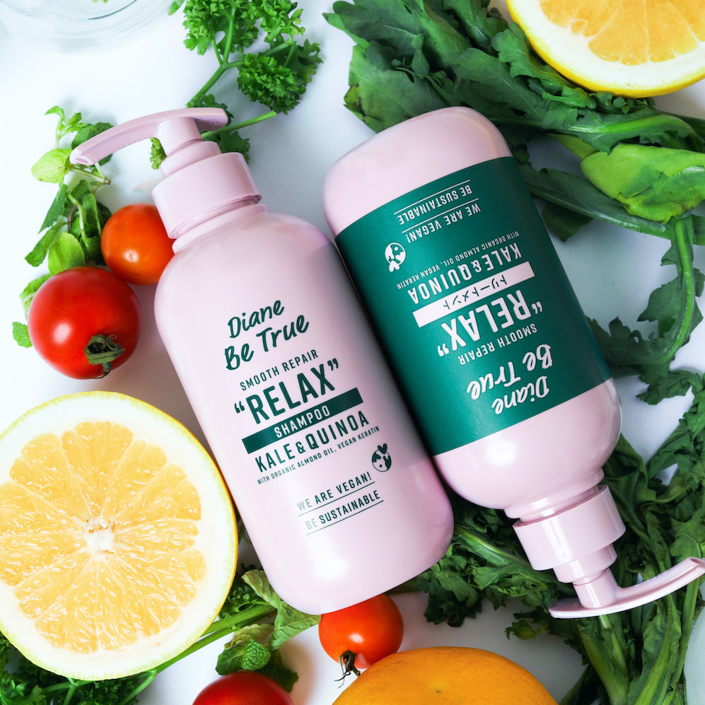 Be True Relax Smooth Repair series lay down with veggies  