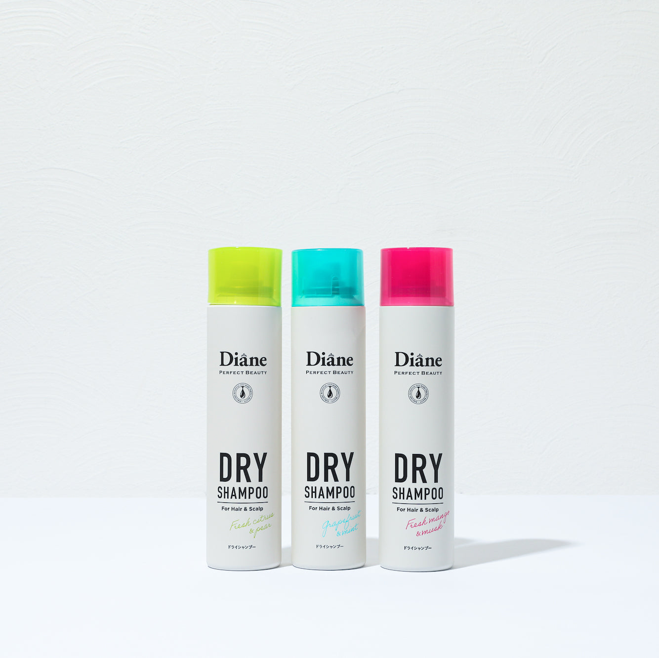 Diane Perfect Beauty Dry Shampoo series on white back ground
