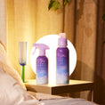 Load image into Gallery viewer, Nocturnal Blue fabric refresher & conditioner placed on a night stand 
